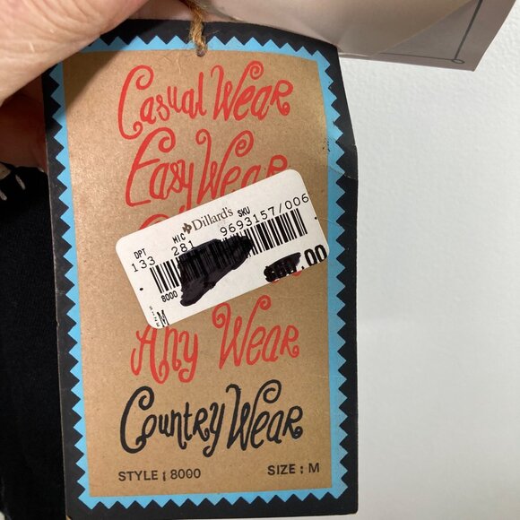 Womens Country Wear Button Front Patch Top Cats Fish Tree M NWT Cotton Linen Ble - Picture 11 of 13